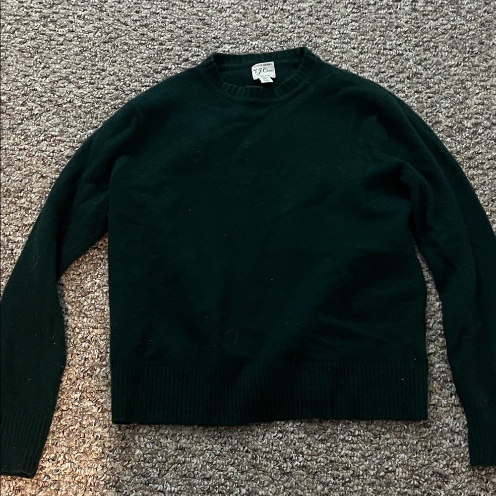 J. Crew Men's Dark Green wool blend Crewneck Sweater